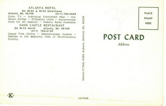 Sand Castle Restaurant - Old Postcard